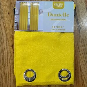 NEW Pattern Panel Curtain Grommet Bright Sunshine Yellow Patterned Swirl 54 X 84